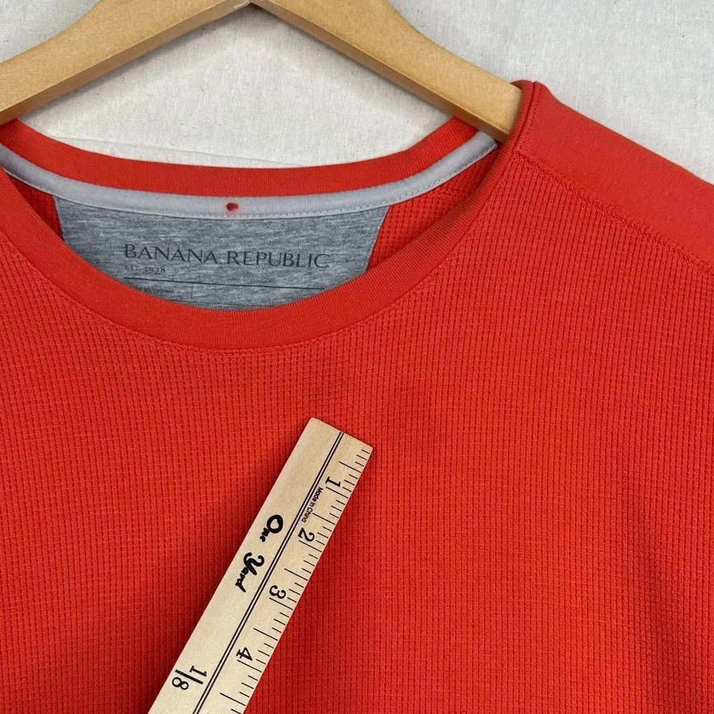 Banana Republic Waffle‎ Knit Long Sleeve Crewneck size XXL Orange
